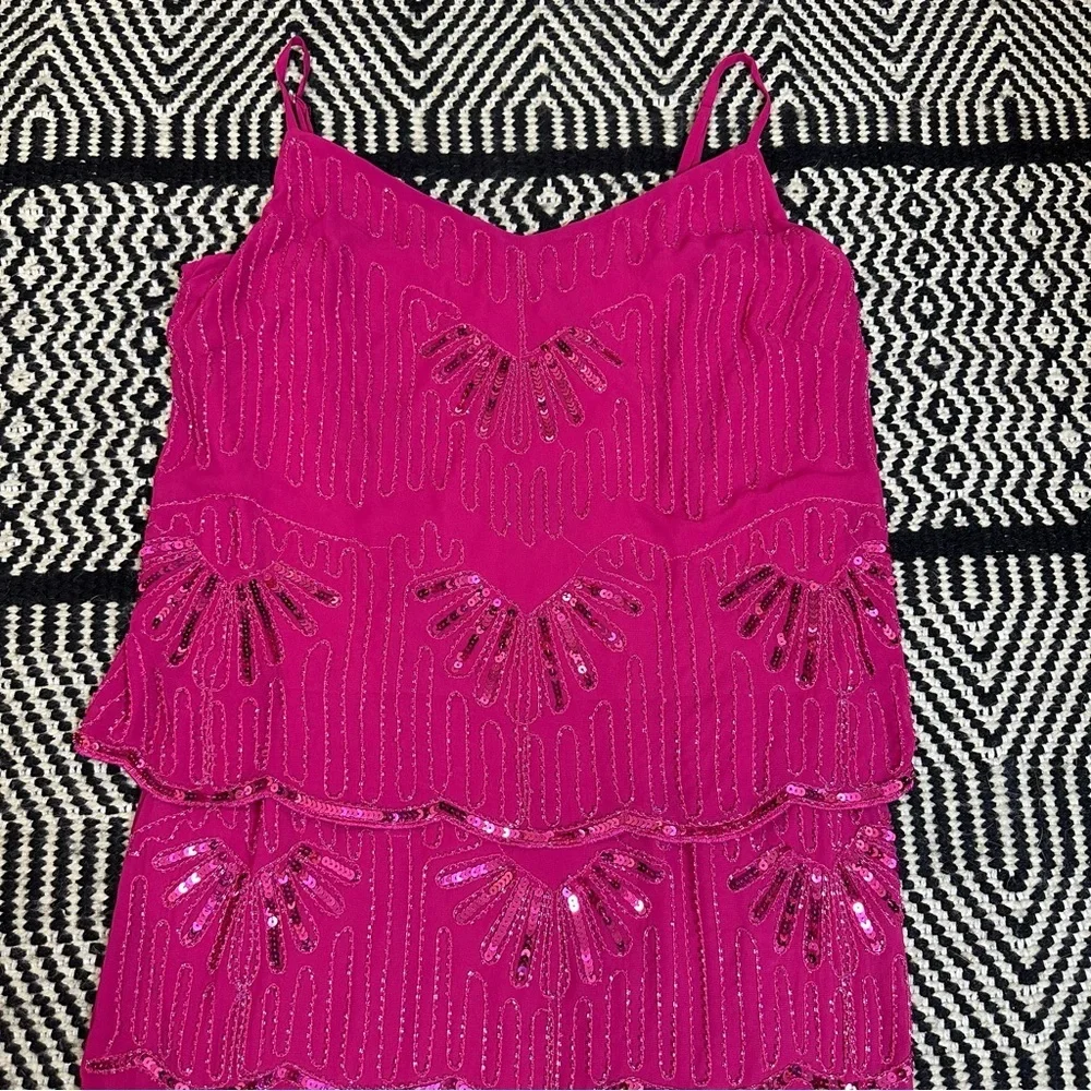 Laundry by Shelli‎ Segal Hot Pink Sequin Beaded Mini Dress • Size 6 Homecoming - Picture 13 of 13